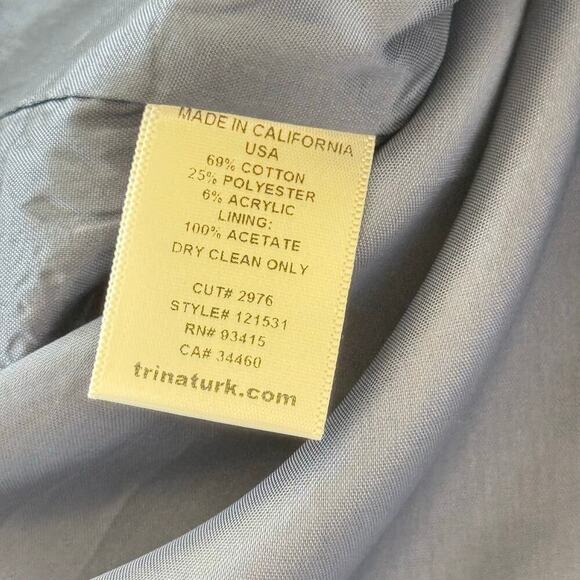 TRINA TURK Blue Floral Woven Jacquard Sleeveless Fit & Flare Women's Sz 4 - Picture 9 of 9